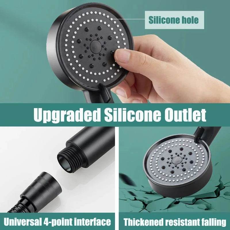 HydroPro™ Shower Head - 5-Mode Black - Savor Collective Inc.