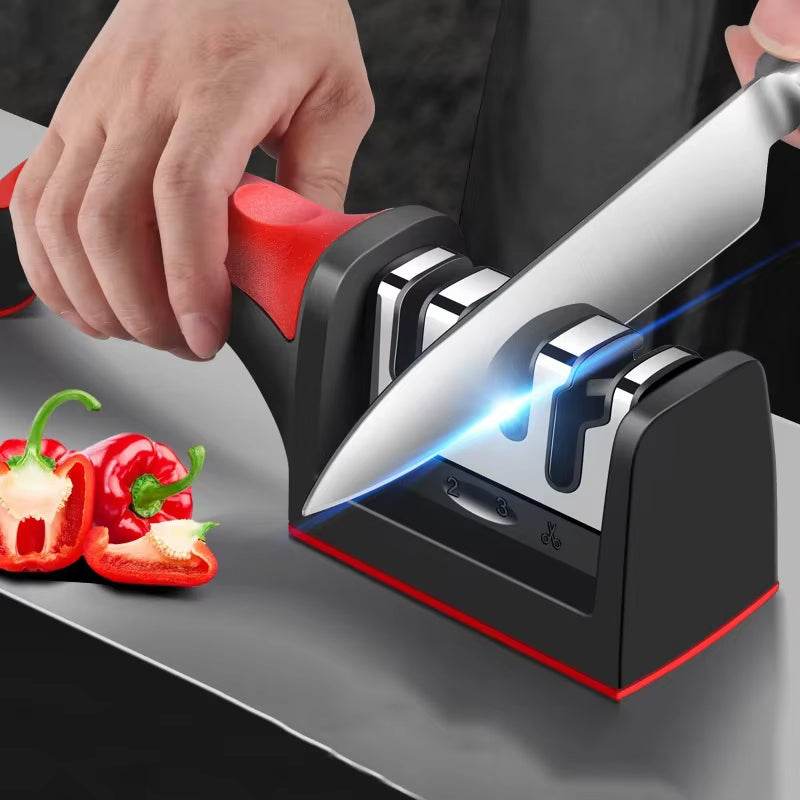 SharpMaster™ 3-Stage Knife Sharpener – Professional Kitchen Tool - Savor Collective Inc.