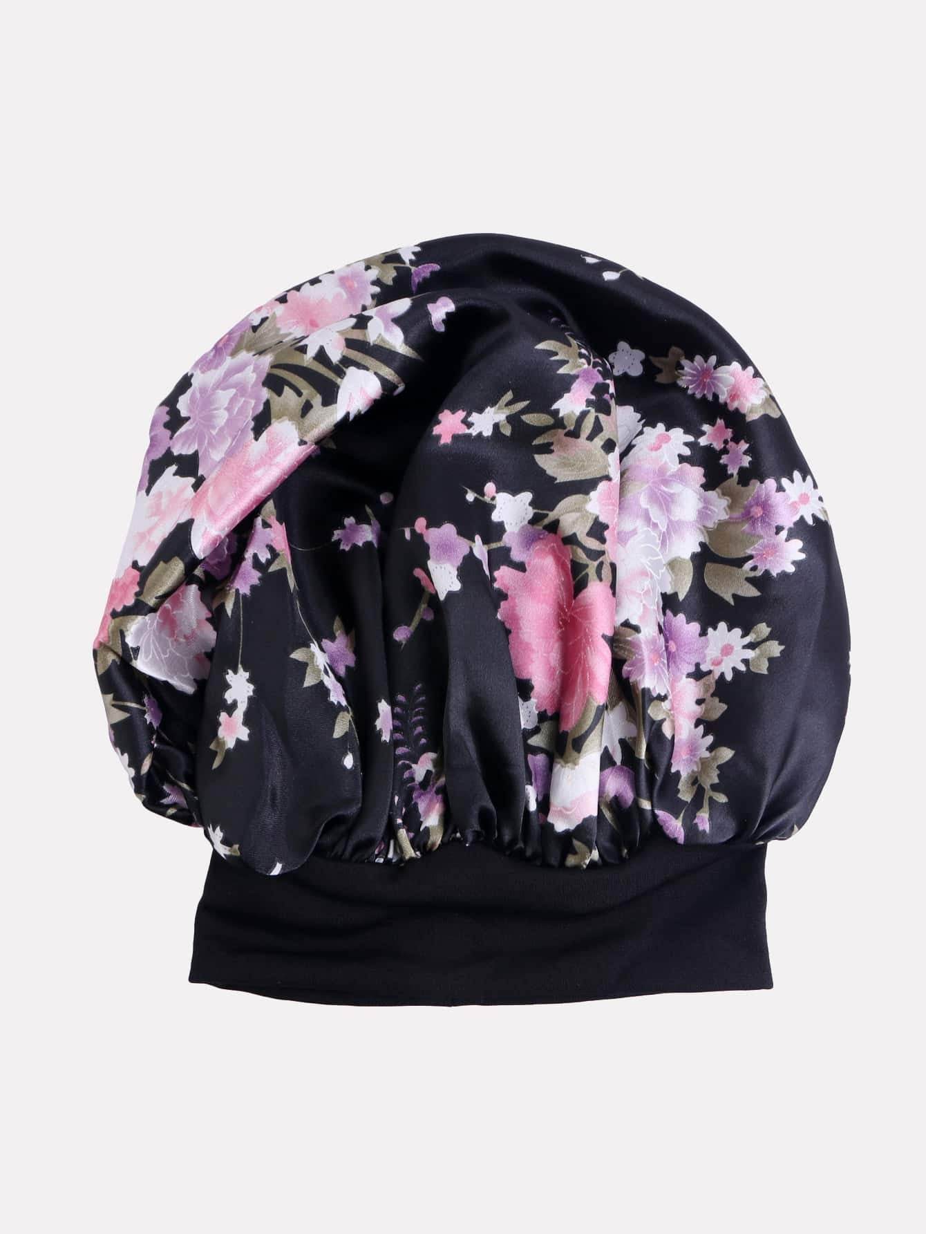 Floral Print Hair Bonnet - Savor Collective Inc.