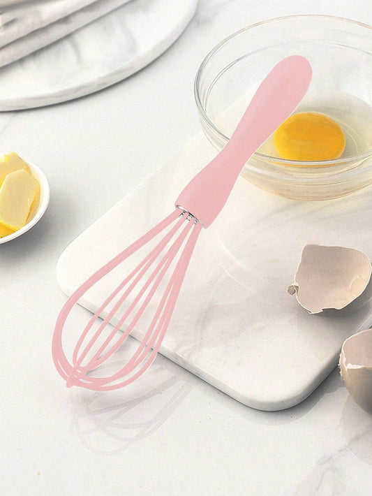 1Pc Kitchen Small Tool Silicone Egg Beater Whisk Egg Mixer, White - Savor Collective Inc.
