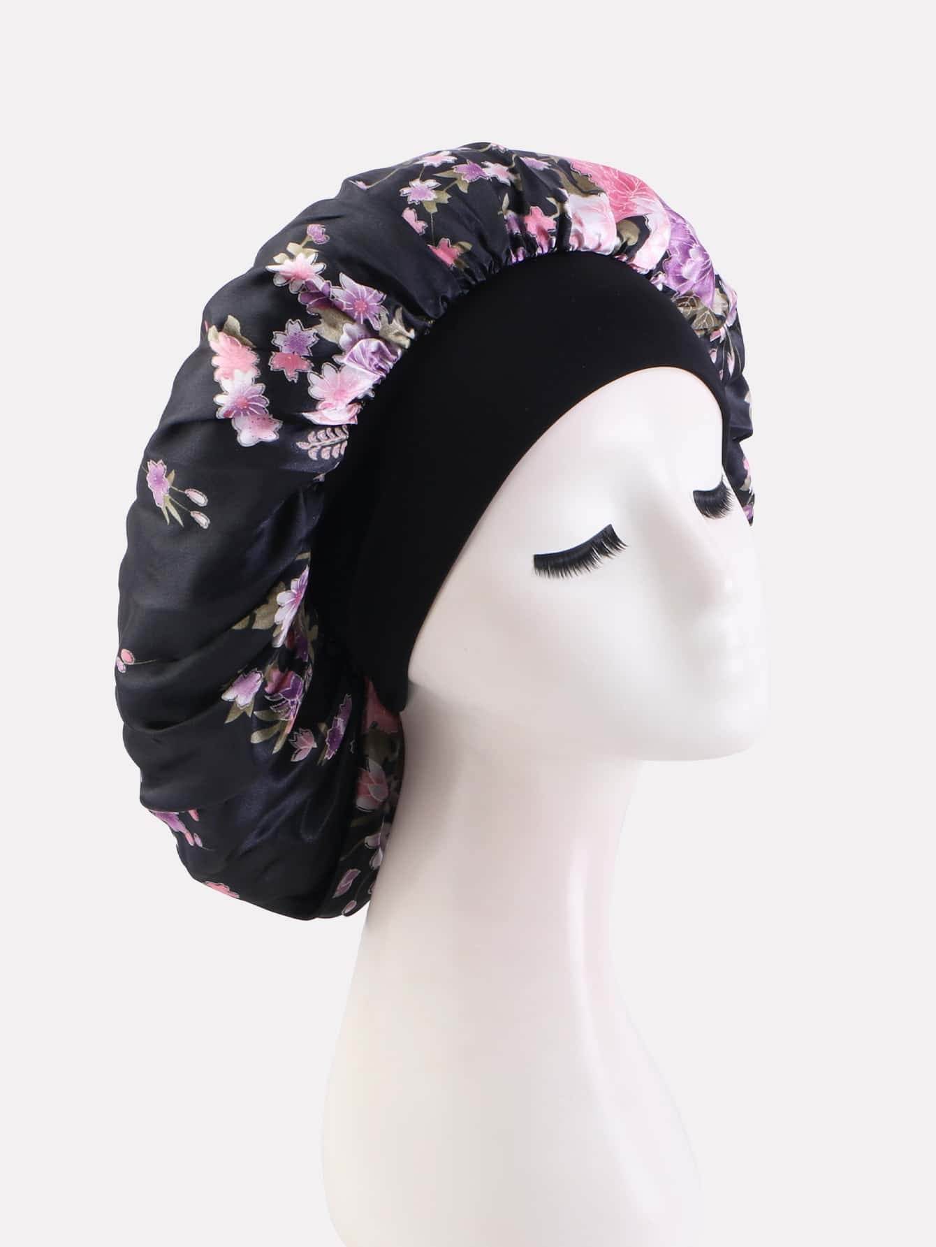 Floral Print Hair Bonnet - Savor Collective Inc.