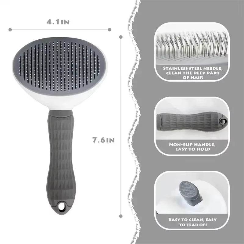 GroomEase™ Pet Brush - Self-Cleaning - Savor Collective Inc.