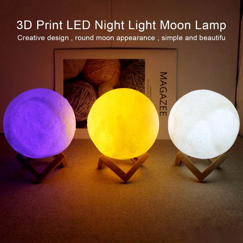 LunaGlow™ Night Light - 3D Moon LED - Savor Collective Inc.