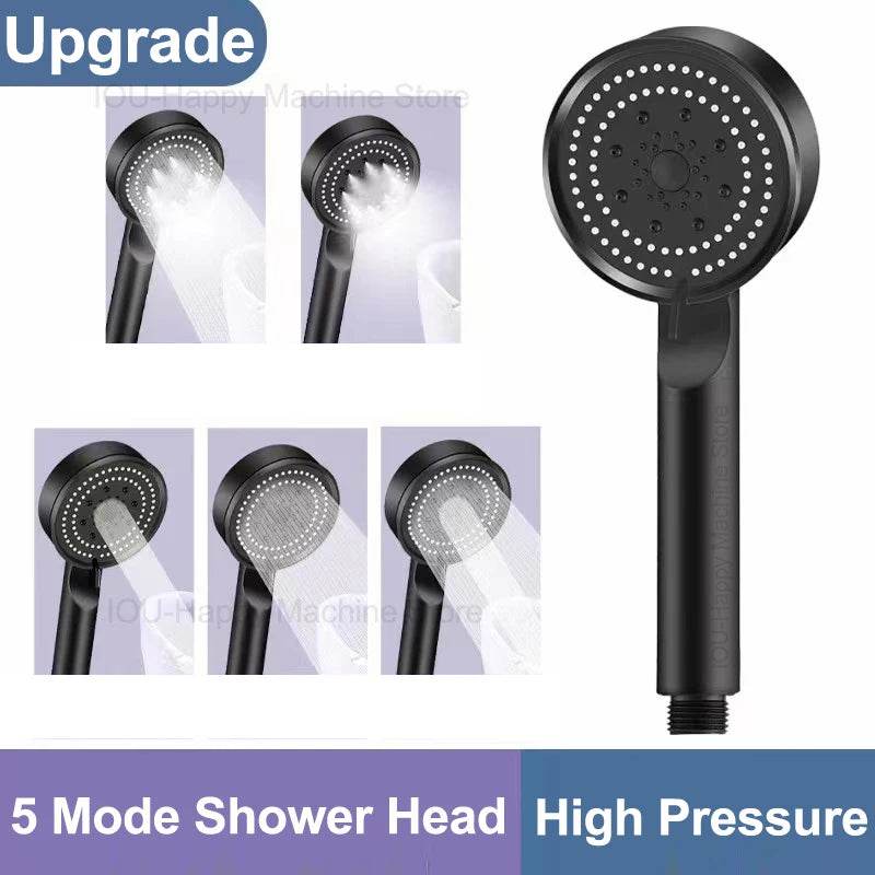 HydroPro™ Shower Head - 5-Mode Black - Savor Collective Inc.