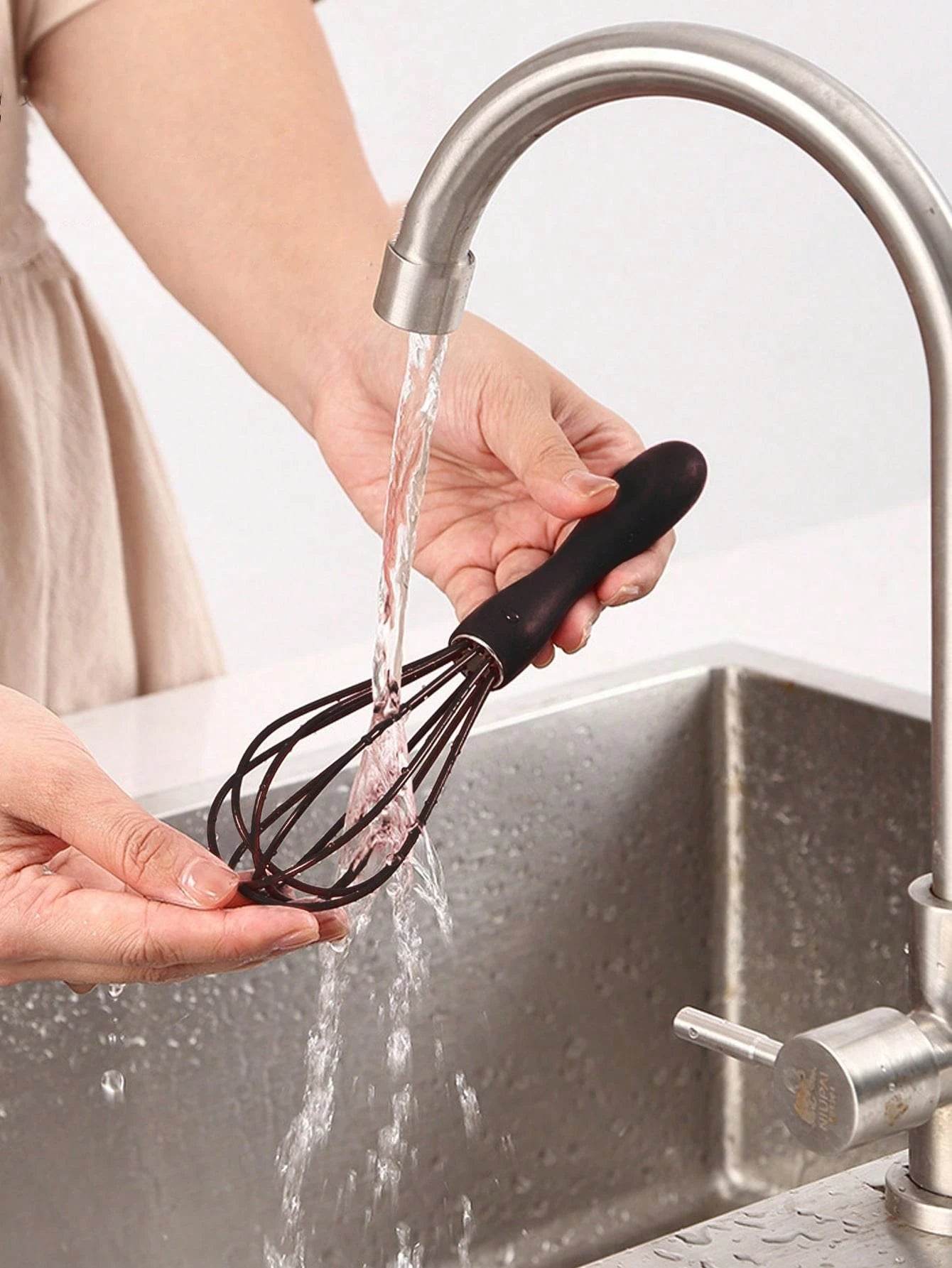 1Pc Kitchen Small Tool Silicone Egg Beater Whisk Egg Mixer, White - Savor Collective Inc.