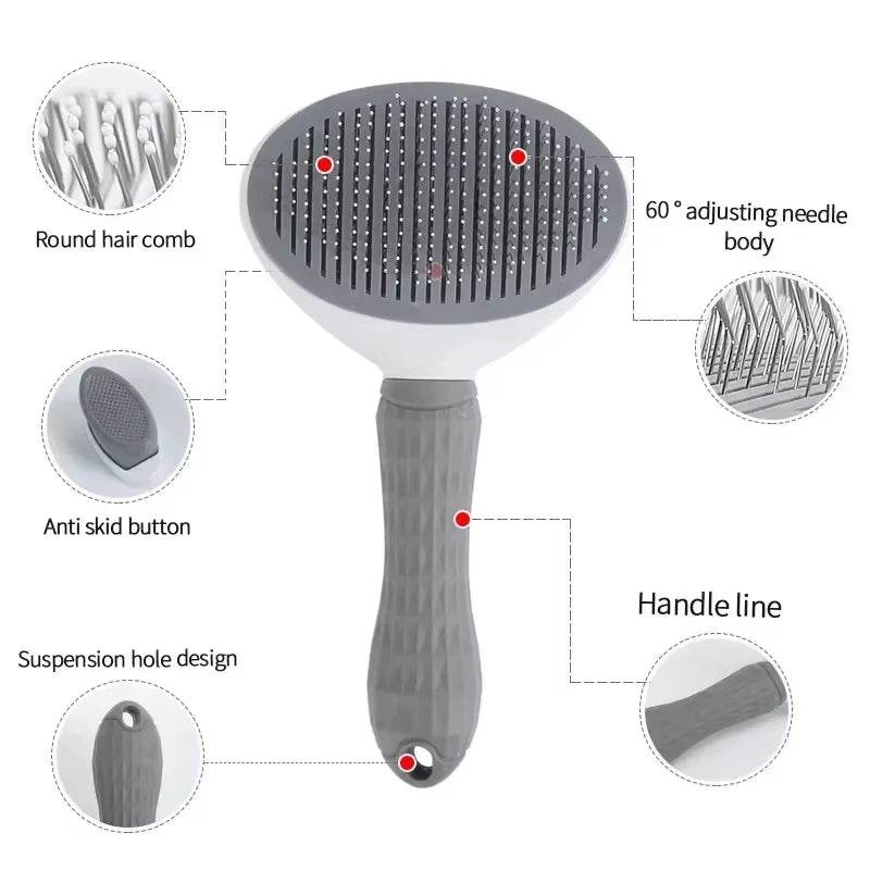 GroomEase™ Pet Brush - Self-Cleaning - Savor Collective Inc.