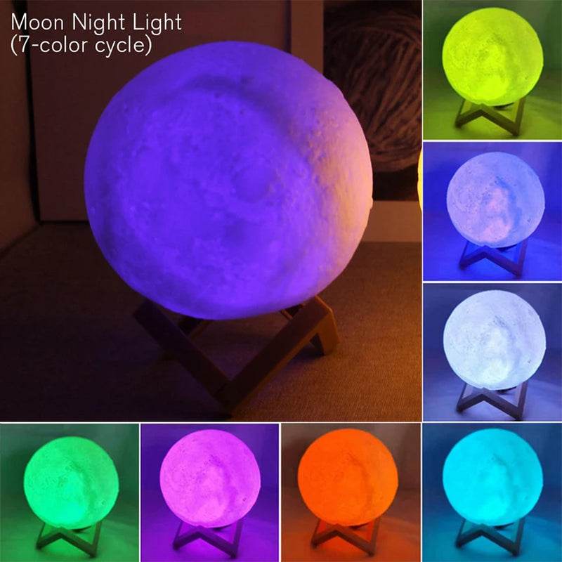 LunaGlow™ Night Light - 3D Moon LED - Savor Collective Inc.