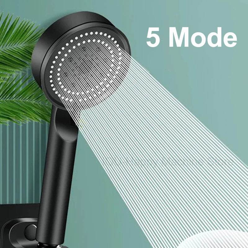 HydroPro™ Shower Head - 5-Mode Black - Savor Collective Inc.