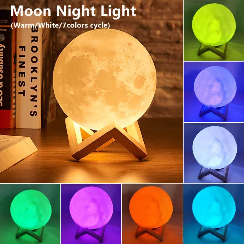 LunaGlow™ Night Light - 3D Moon LED - Savor Collective Inc.